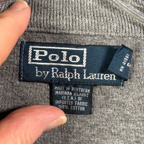 VTG Polo Ralph Lauren Sweater 2XL Gray 1/4 Zip Pullover Long Sleeve Golf Preppy - Picture 7 of 11
